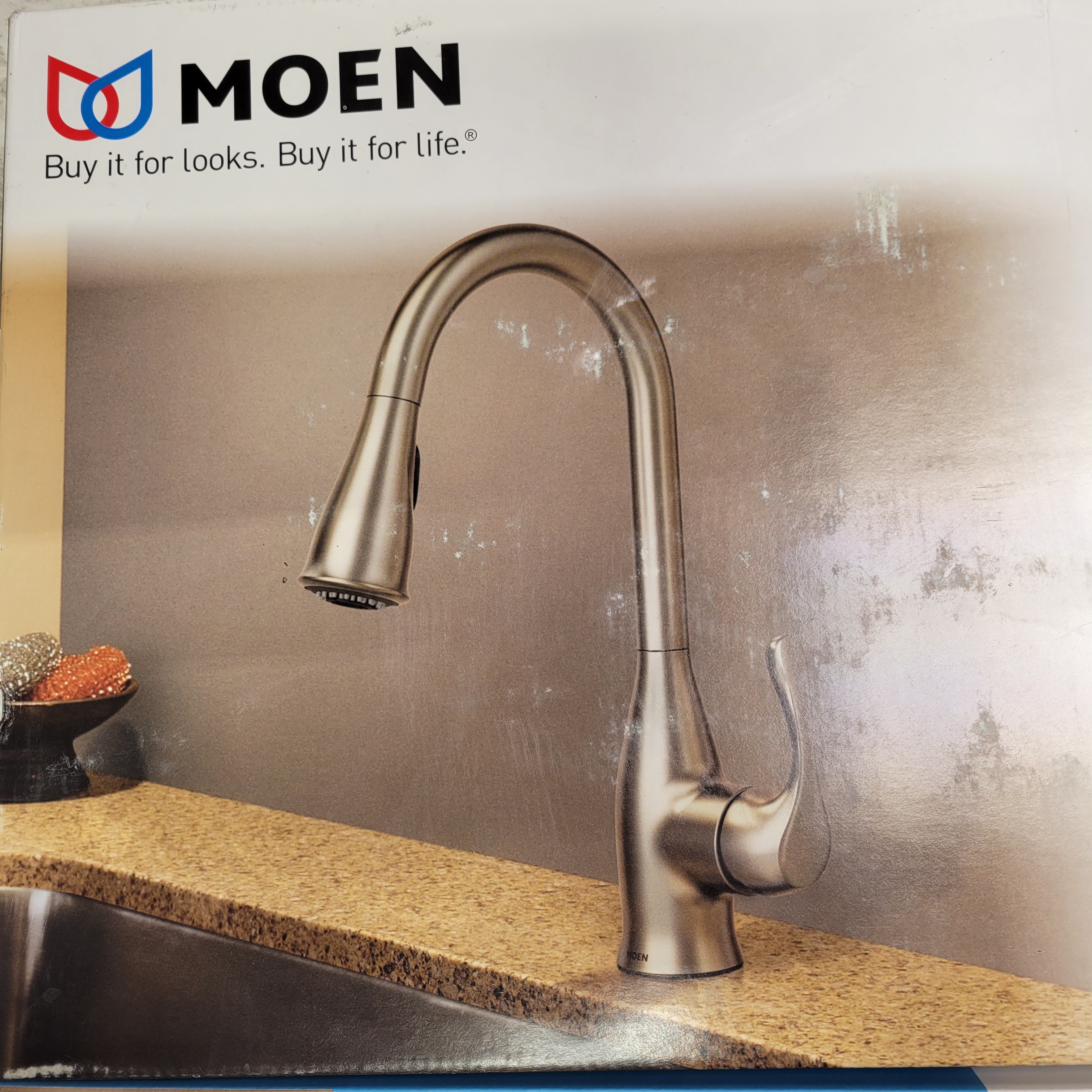 MOEN Kaden Single-handle Pull-down Sprayer Kitchen Faucet-Spot Resist Stainless (7627106418926)